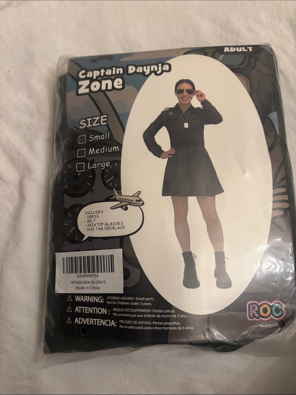 Captain Daynja Zone Women's Costume Dress . Dress,belt,glasses and dog tag